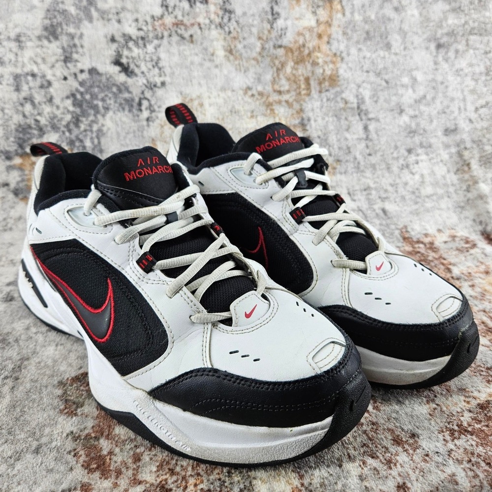 Nike Air Monarch IV Sneakers Mens 11 D White Black Red 415445-101 Dad Shoes Gym